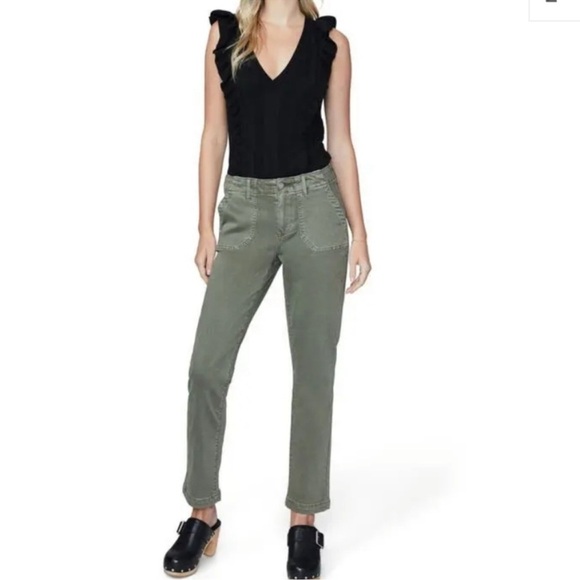 Paige Mayslie Straight Ankle Vintage Ivy Green Denim Size 28 - Picture 1 of 13